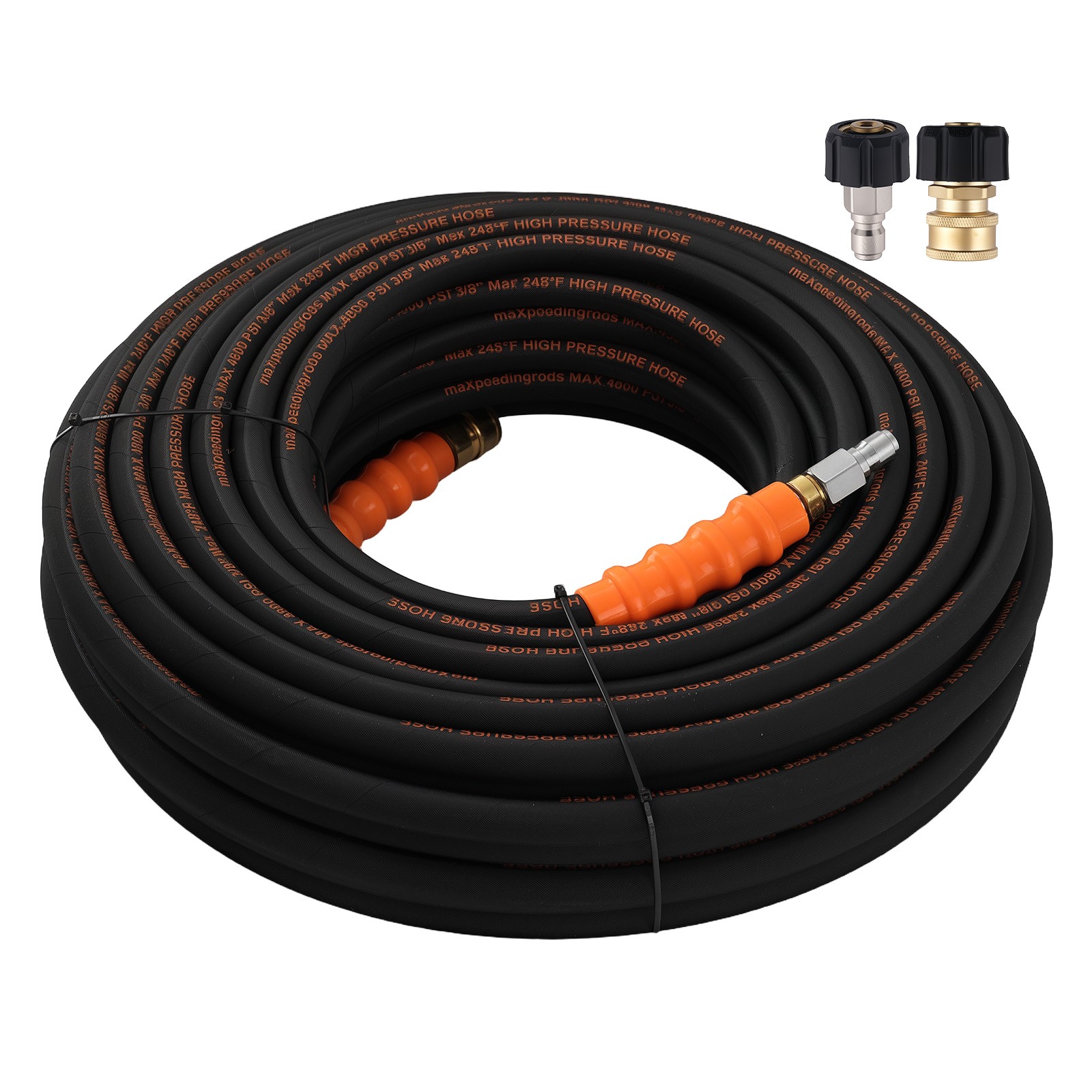 125FT Flexible Steel Wire Braided Pressure Washer Hose 3/8″ 4800PSI for Simpson