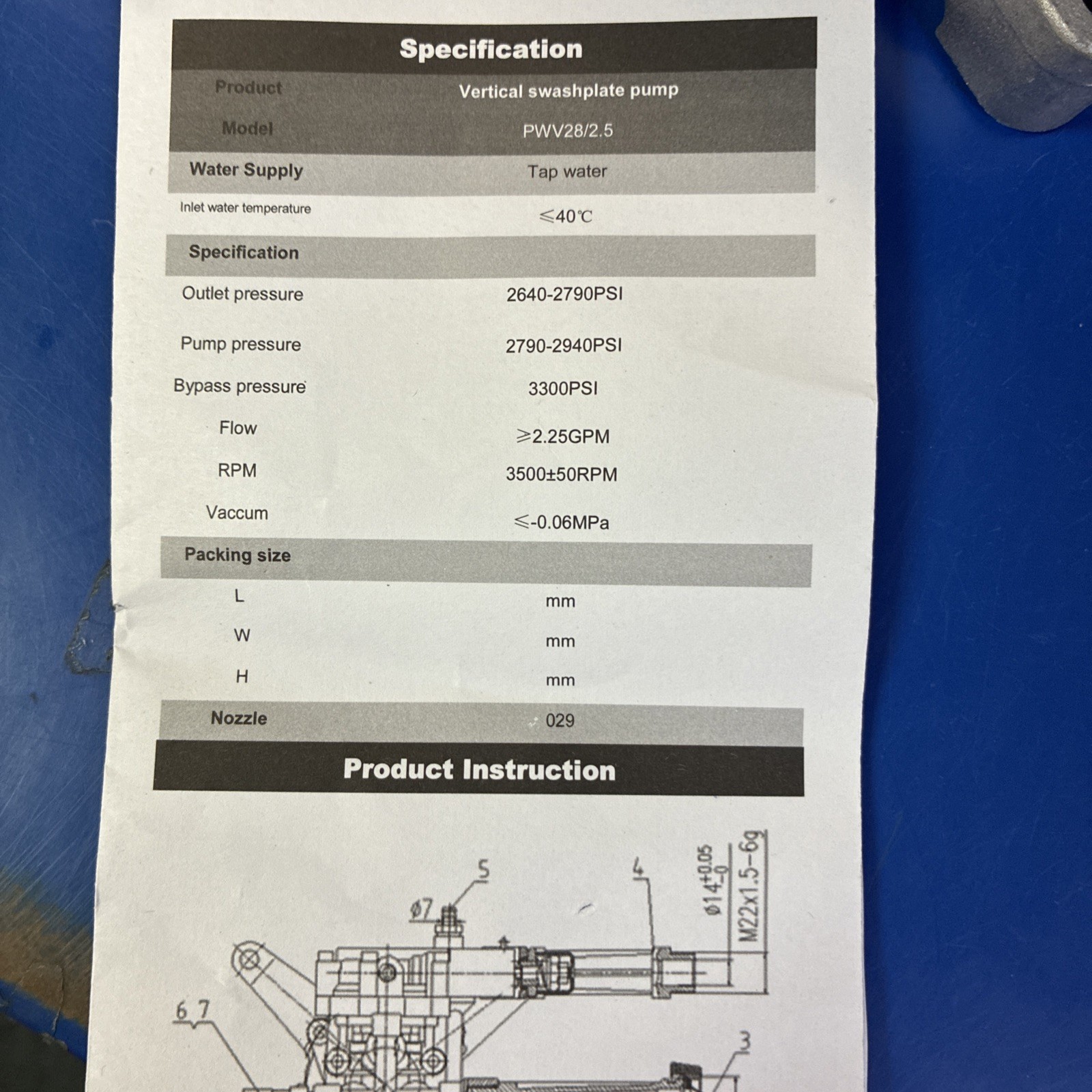 AgiiMan 7/8″ Shaft Vertical Pressure Washer Pump Head, Max 3300PSI Replacemen…
