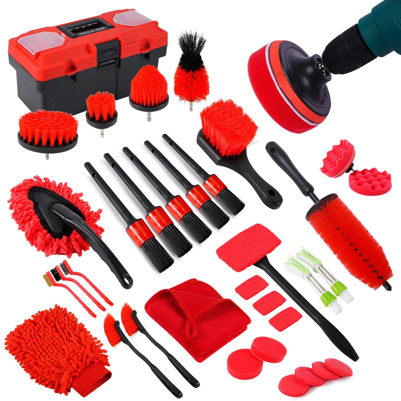 MIANYINGR 35Pcs Car Detailing Kit & Cleaning – Windshield Tool, Long…
