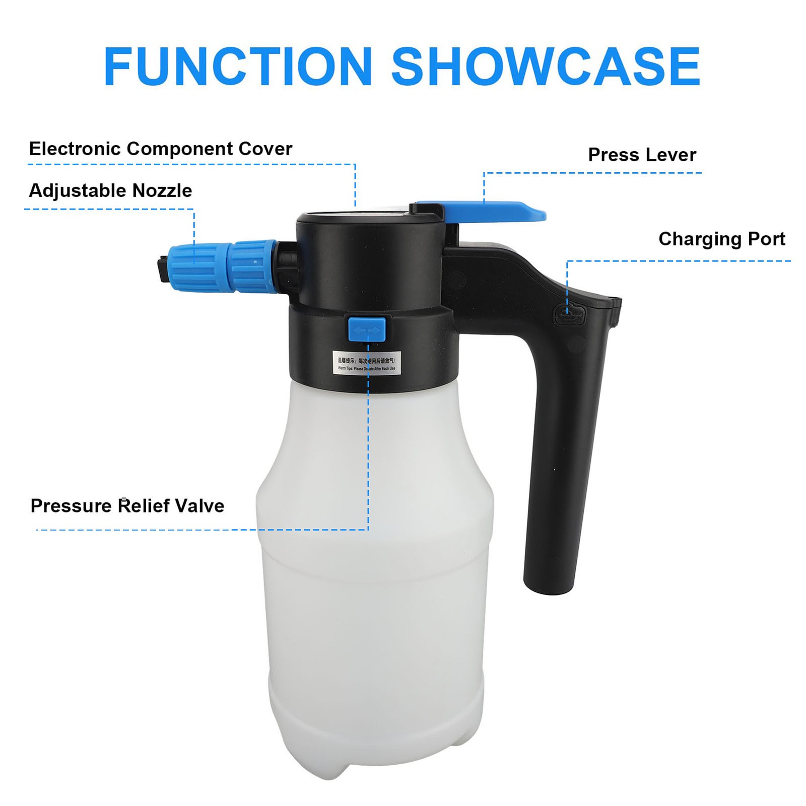 1.5L Electric Car Foam Sprayer High Pressure USB Portable Car Wash Foamer For Ga