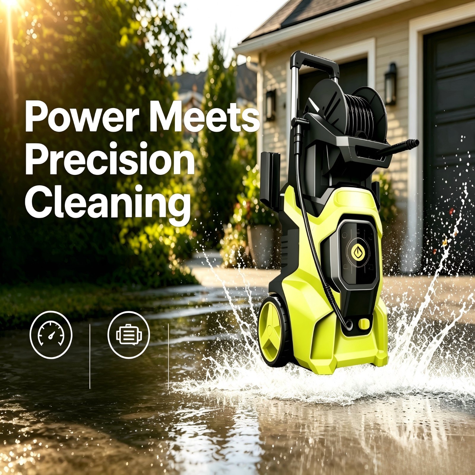 Pressure Washer 4500PSI 3.0GPM, 15-Level Touch Control, Foam Cannon, for Patio