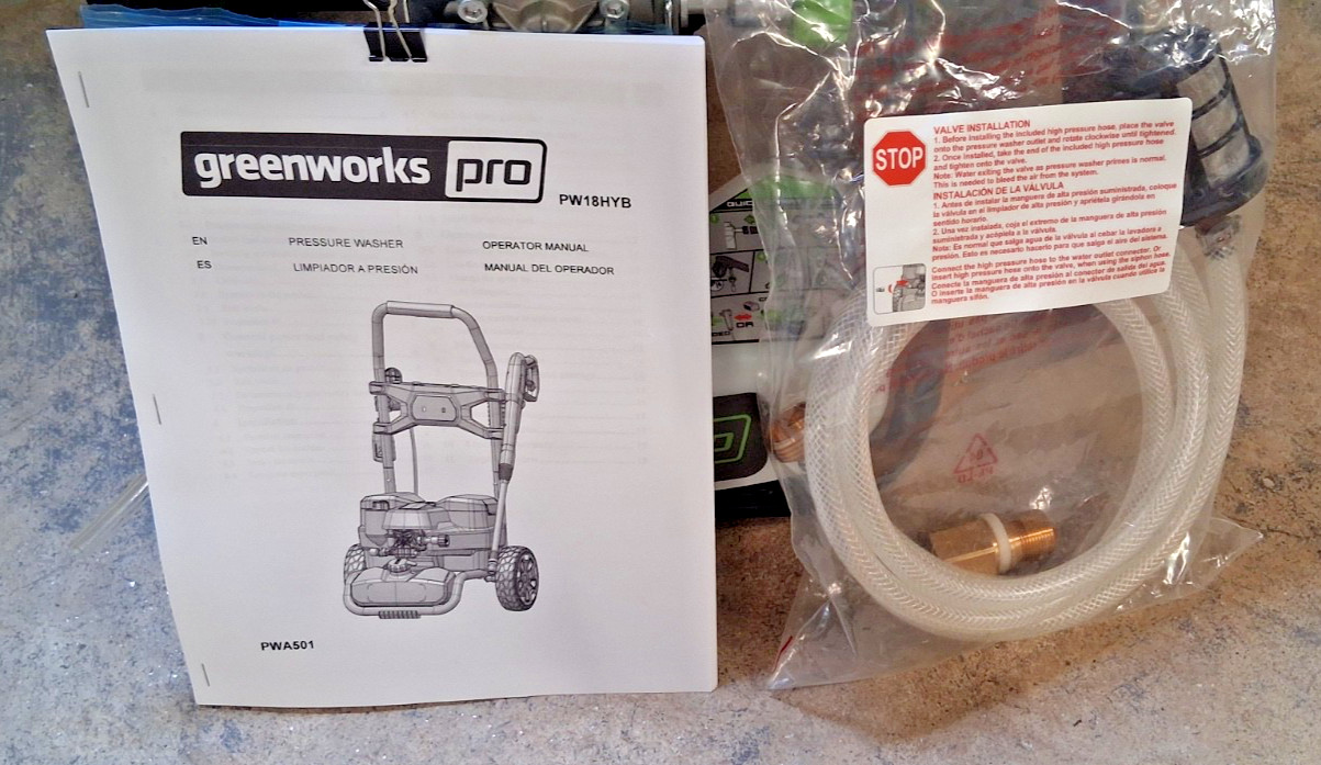 GREENWORKS PowerWasher PW18HYB ELECTRIC or 60VBattery NEW TOOL ONLY PickUp in CT