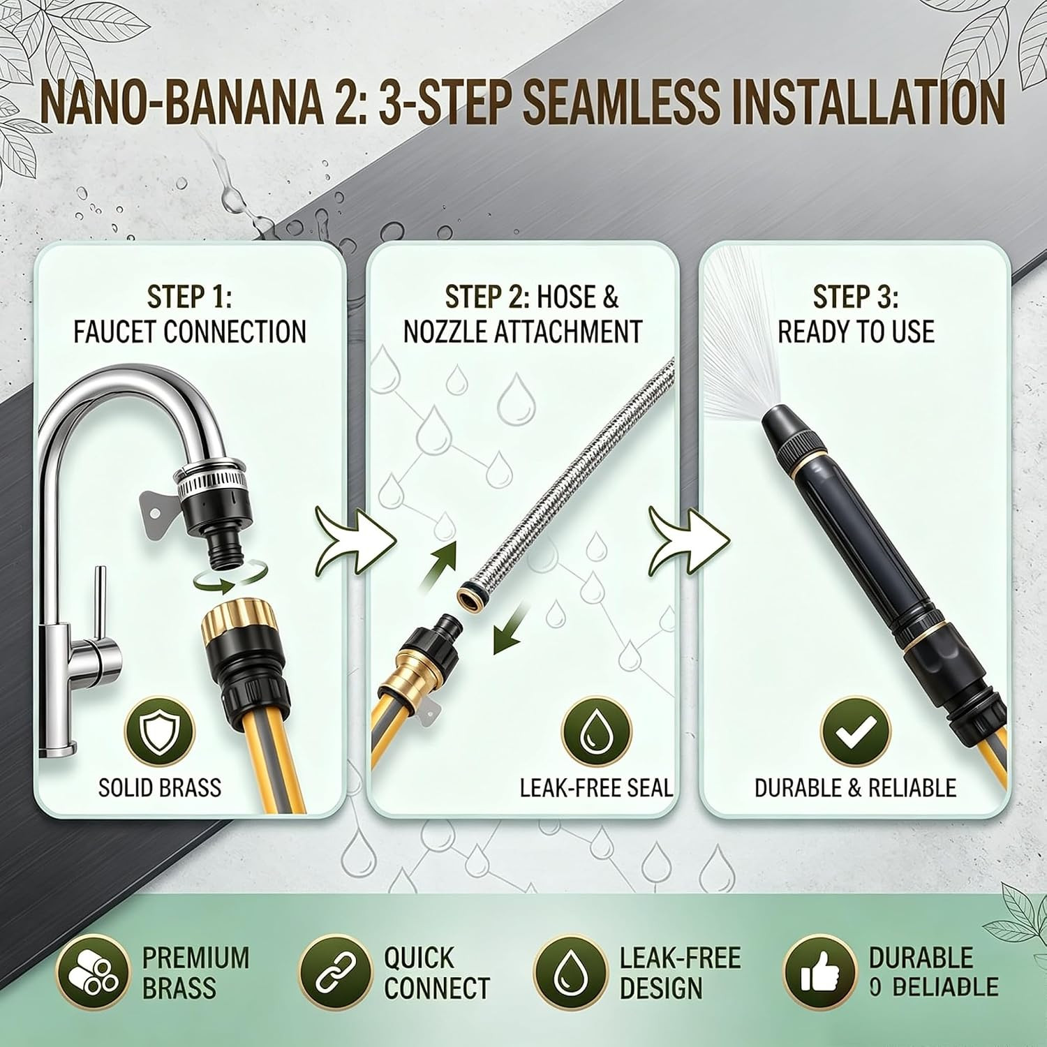 High Pressure Power Washer Nozzle with Connector Set,Direct Spray Gun,Power Jet
