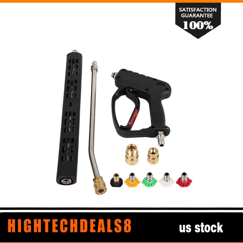 High Pressure Washer Gun 5000PSI 3/8″ with Extension Wand Trigger Handle 1/4″