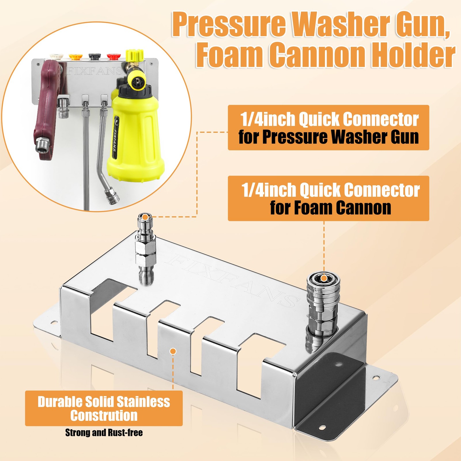 Pressure Washer Foam Cannon Holder, Power Washer Gun Snow Foam Lance 1/4″ Qui…