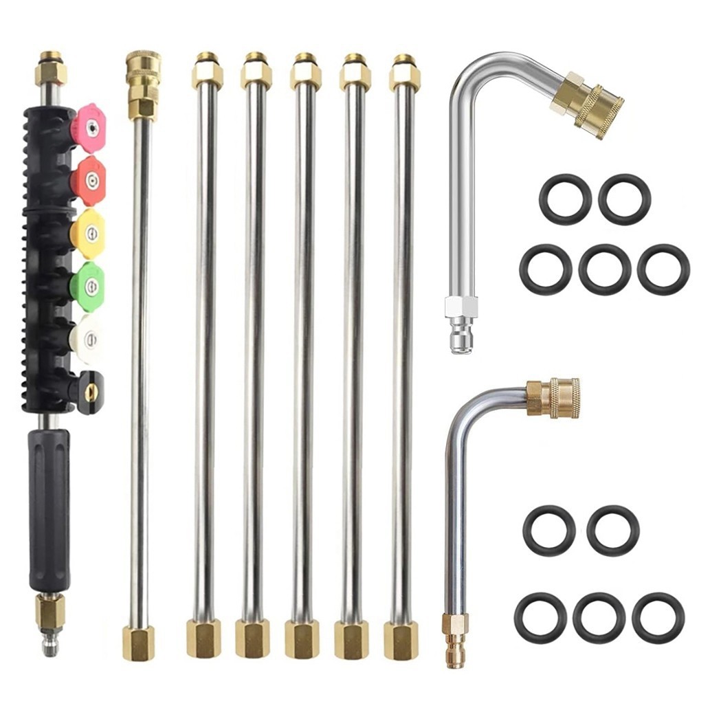 High Pressure Washer Gun Extension Wand Lance Gutter Cleaner Nozzles Kit 4000PSI