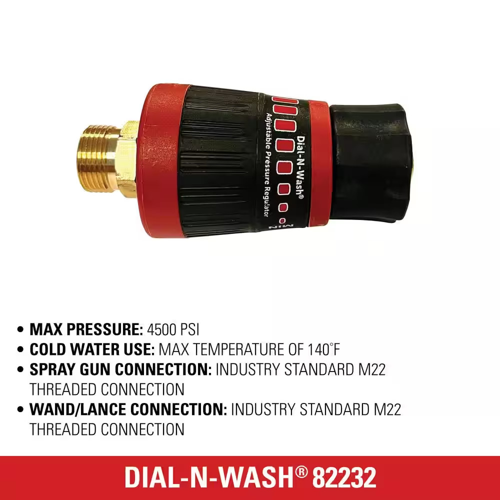 Dial-N-Wash Adjustable Pressure Regulator with M22 Connections for Cold Water 45