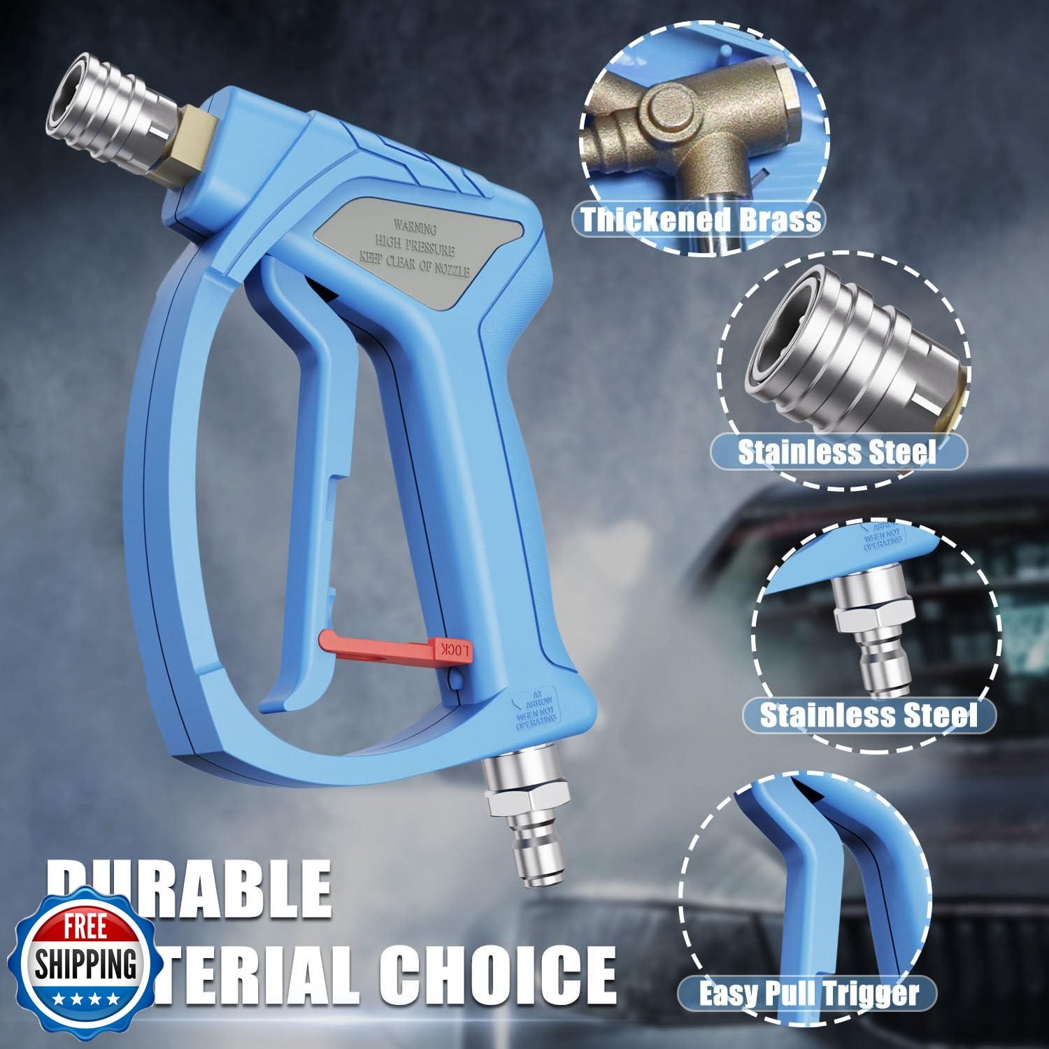 TUTULUCK® Pressure Washer Short Gun with 3/8″ Swivel, Power Washer Stubby Tri