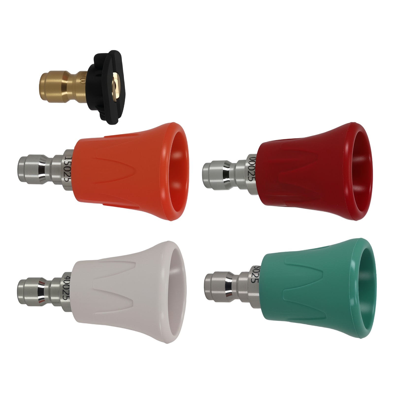 5PC Pressure Washer Spray Nozzle Tips Set Brass Stainless Steel Quick Connect