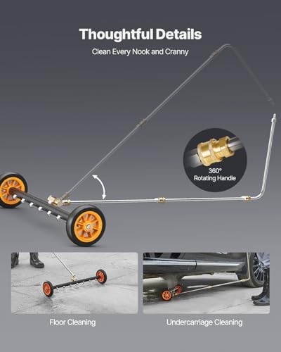 24″ Pressure Washer Undercarriage Cleaner – 4000 PSI, Stainless Steel, 7 Nozzles