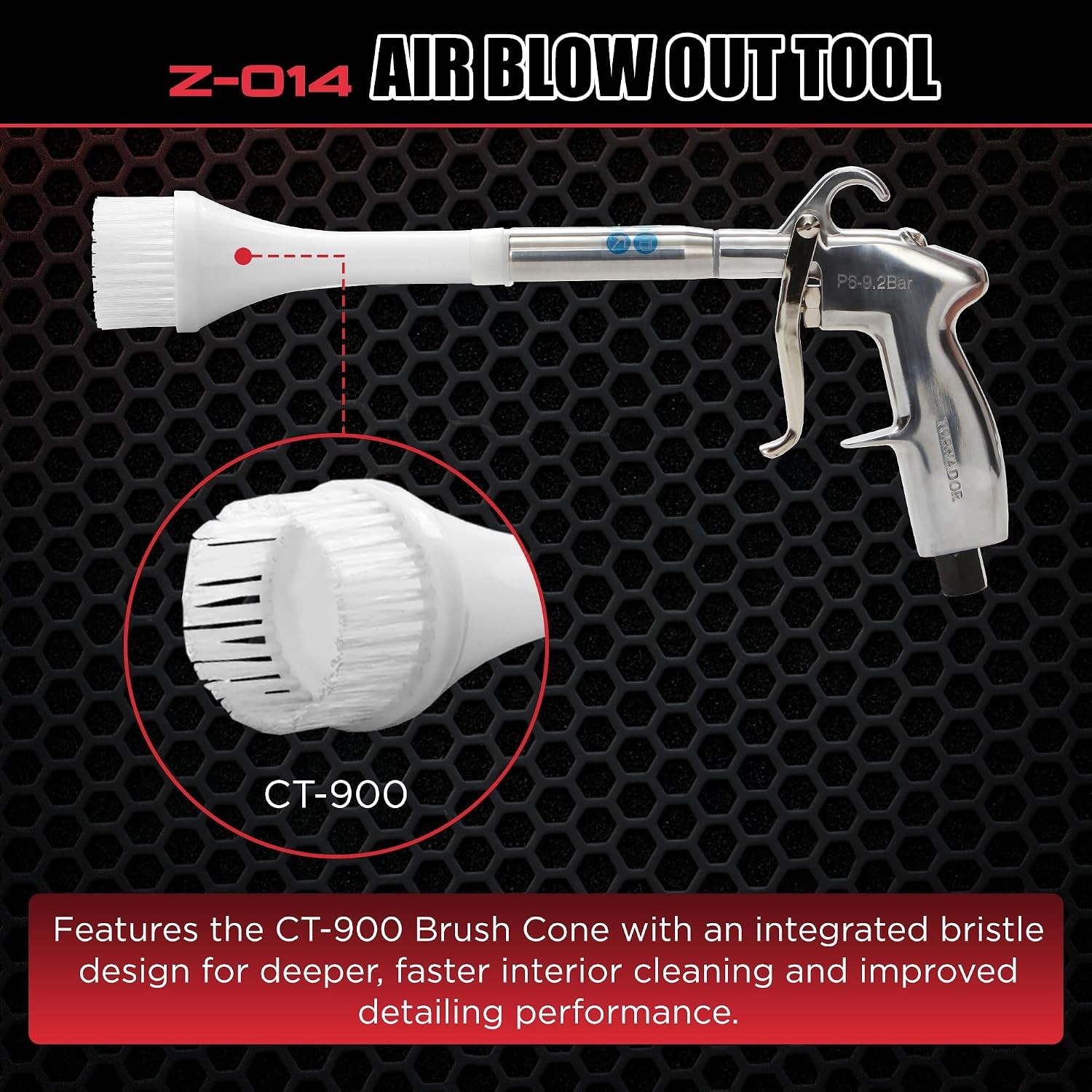 Tornador Z-014 Air Blow Out Tool Kit Bundle CT-900 Brush Cone High Velocity