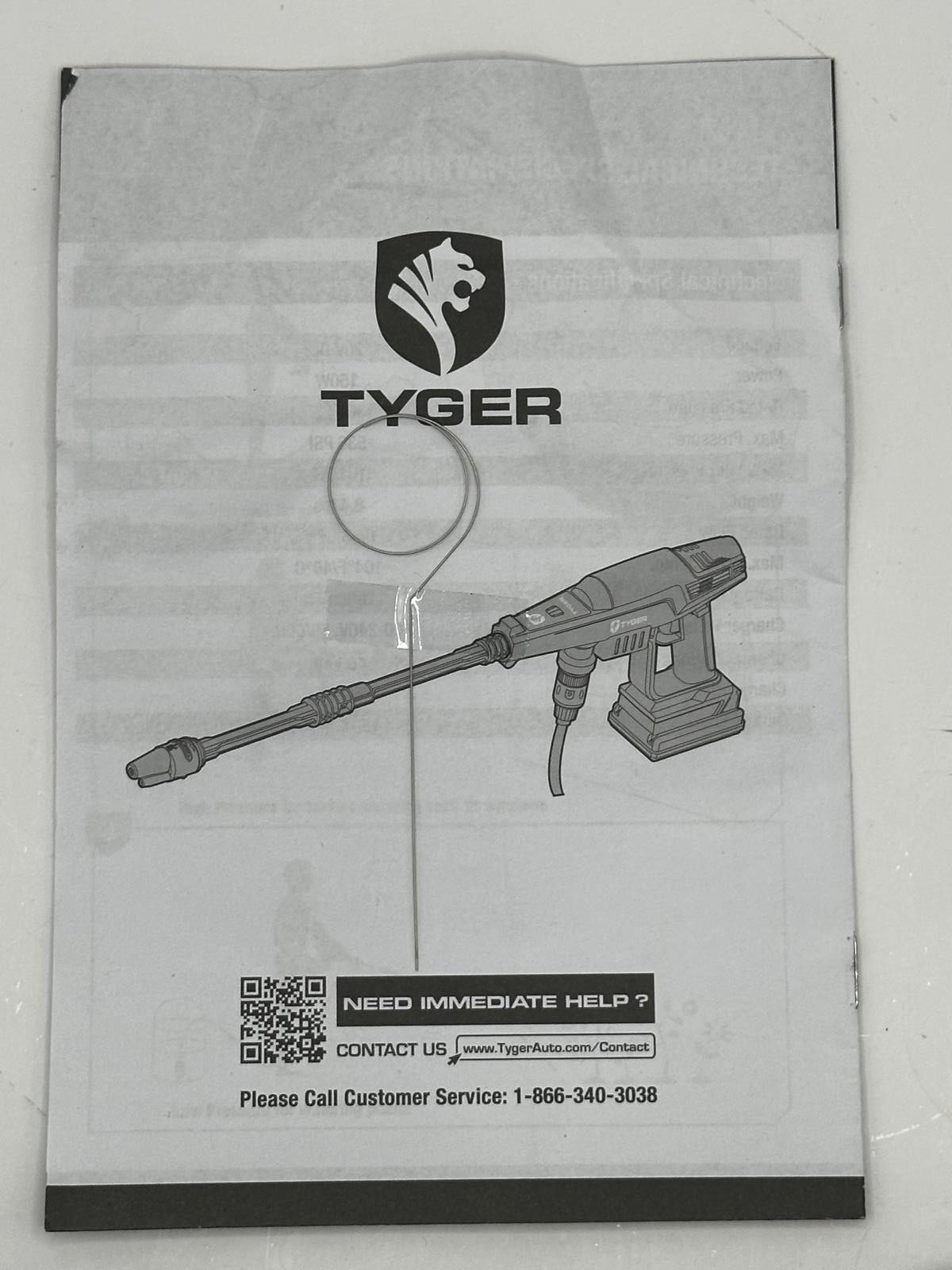 TYGER 20V Battery Powered Cordless Portable Power Cleaner Pressure Washer