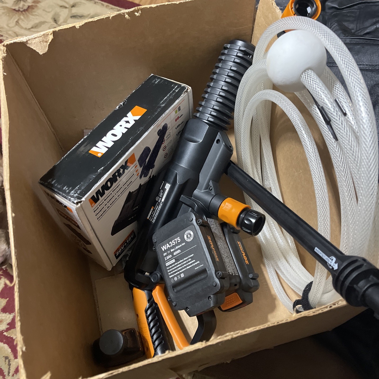 Worx Power Share Hydroshot 450 Psi 0.9 Gpm Battery Powered Cold Water Pressure