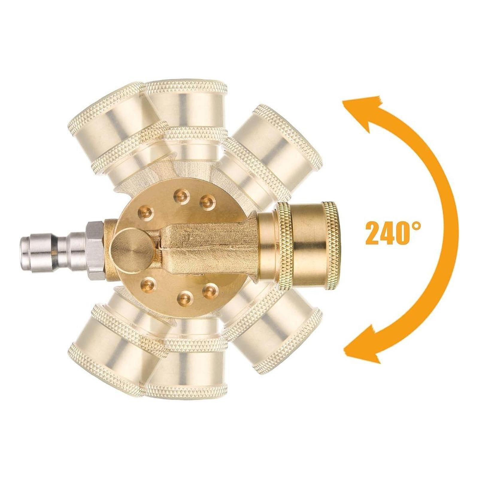 Pressure Washer Pivoting Coupler Rotation Angles Cleaning Tool Copper 12mm Quick