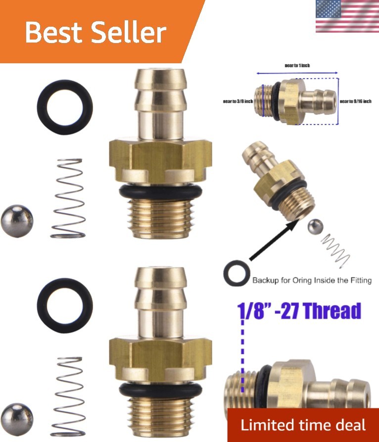 High-Quality Brass Chemical Injector Set for Pressure Washers | 1/8 Inch Thread
