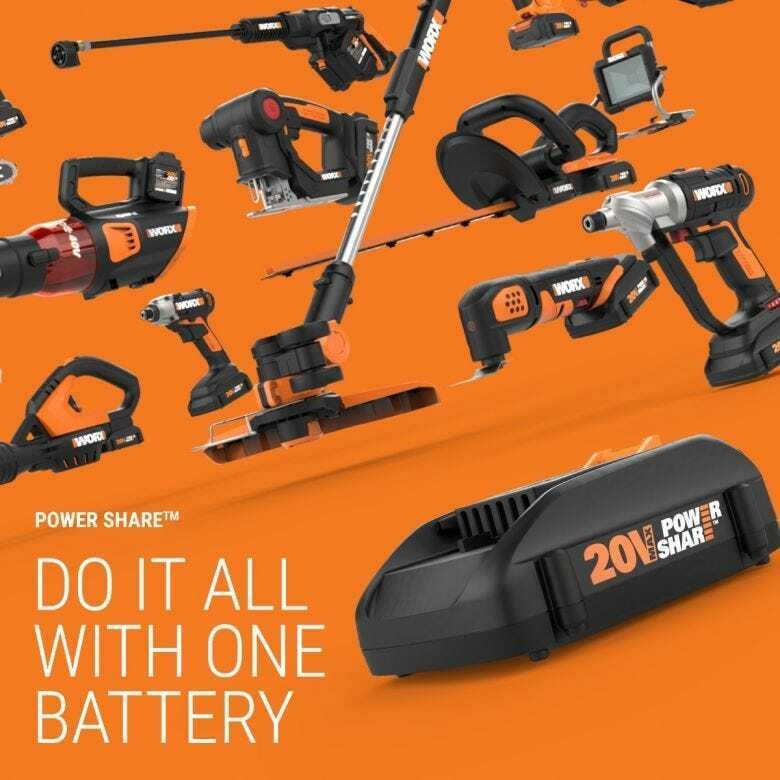 WG620 WORX 20V Power Share 4.0Ah Hydroshot Portable Power Cleaner (320 PSI) (CR)