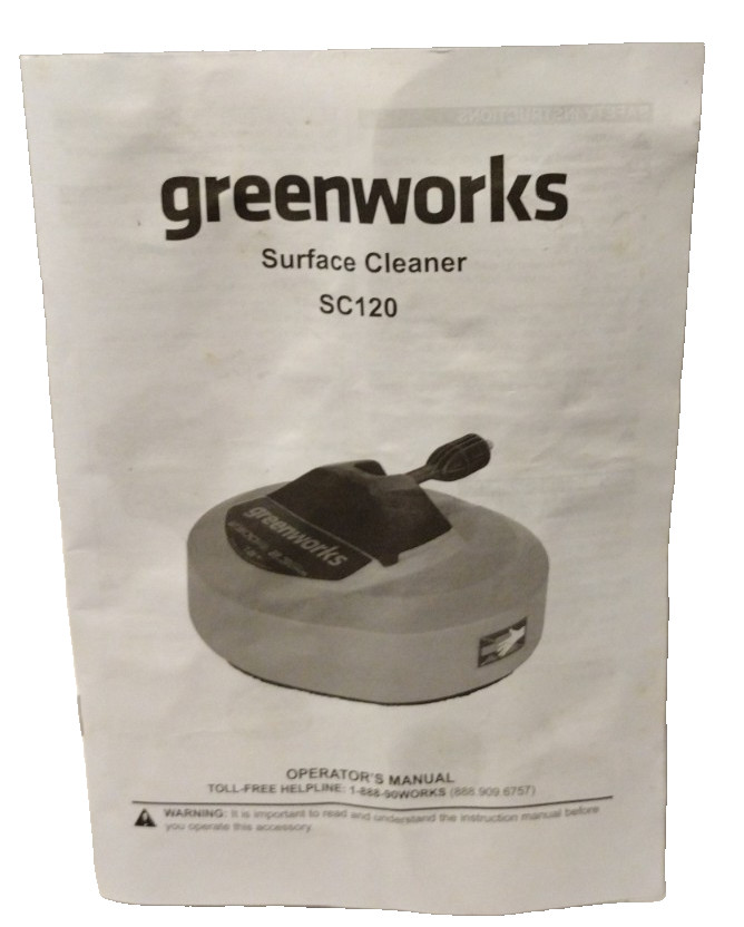 Greenworks 12″ Surface Cleaner 2300 PSI 2.3 GPM Pressure Washer Tool AB
