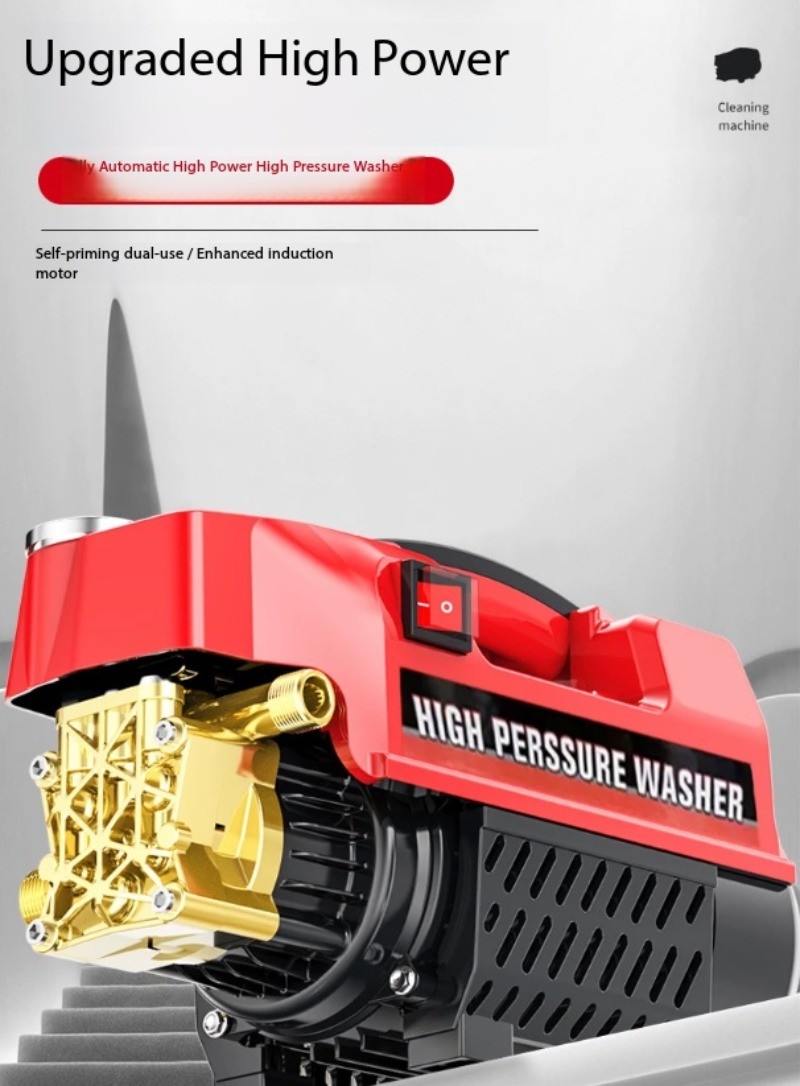High-Powered Household High-Pressure Car Wash Machine with Brush and Pump