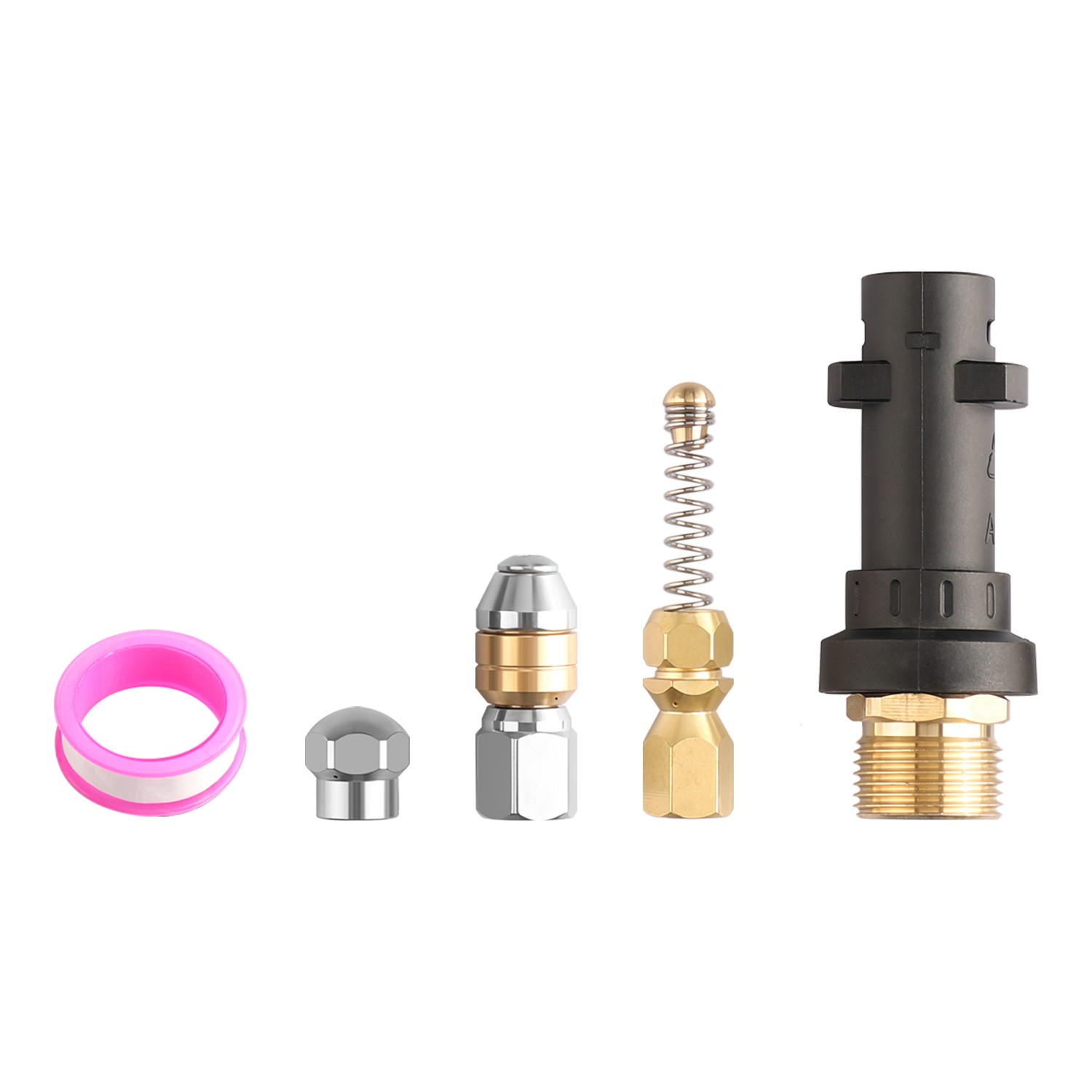 32FT 1/4″ M-NPT 5800PSI Drain Cleaner Hose Sewer Jetter Kit for Pressure Washer