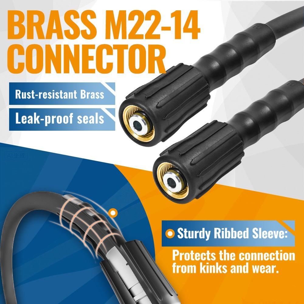 YAMATIC 3600 psi Pressure Washer Hose Kink Resistant Durable Upgraded