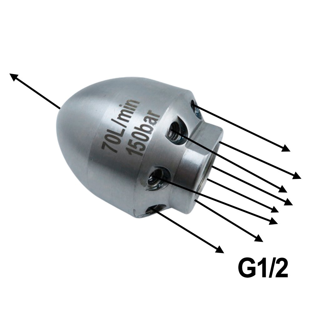 Nozzle Pressure Washer Flusher G1/2inch Garden Heavy Dut High Pressure