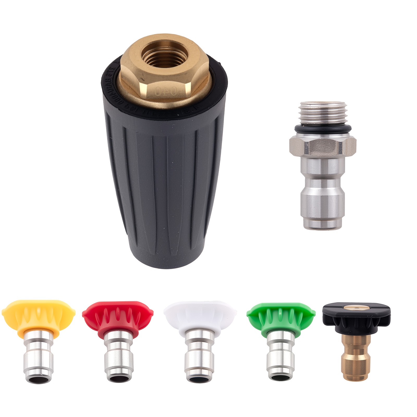 4000 PSI Pressure Washer Turbo Nozzle Kit 5 Spray Angle Spray Tips 1/4″ Fitting