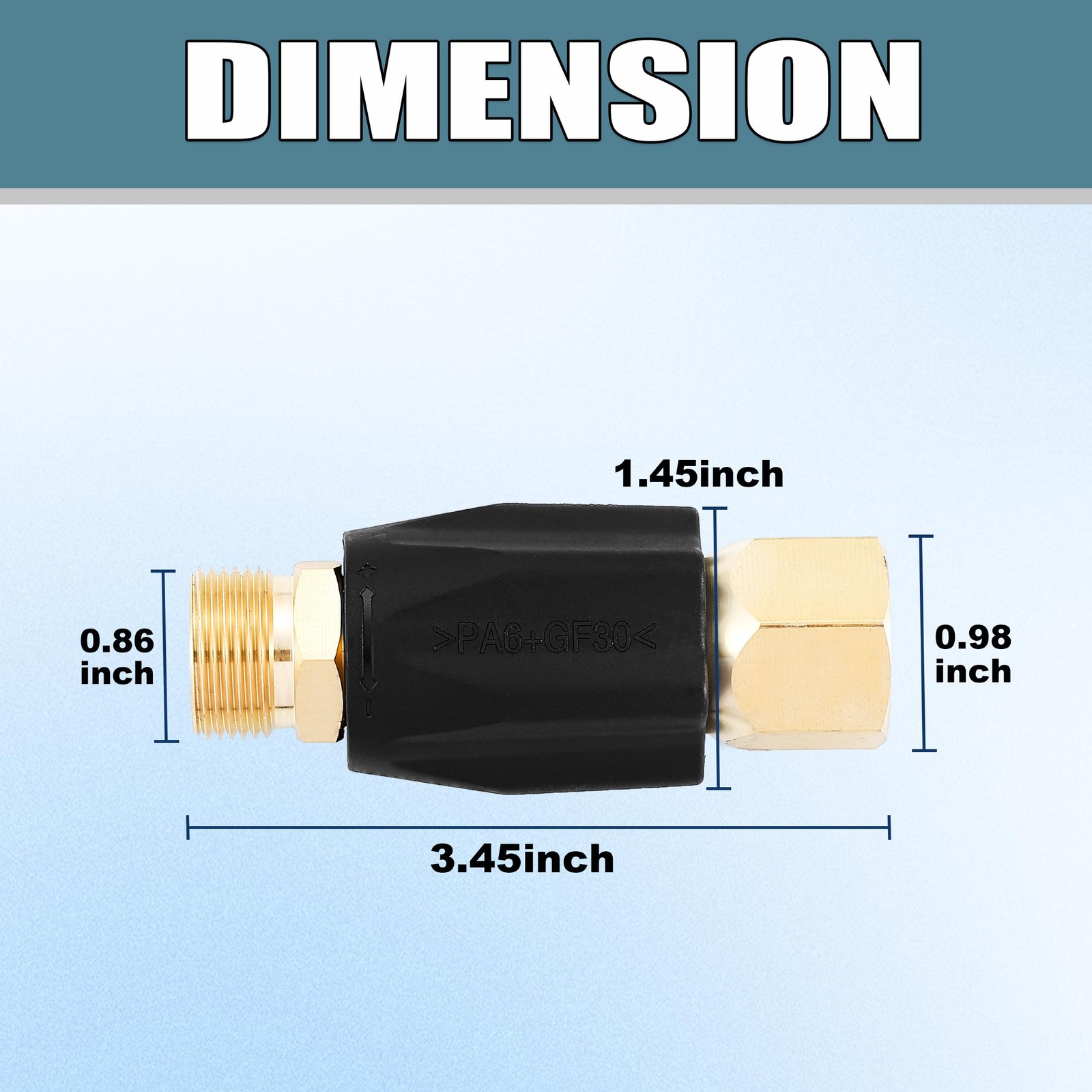 Adjustable Pressure Washer Regulator, M22 Connector, Rated up to 4000 PSI