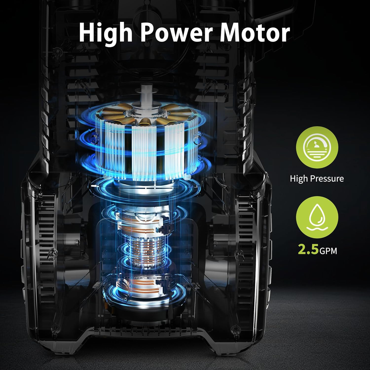 Adjustable 4000 PSI Pressure Washer,2.5 Max GPM Power Washer with 33 FT Retracta