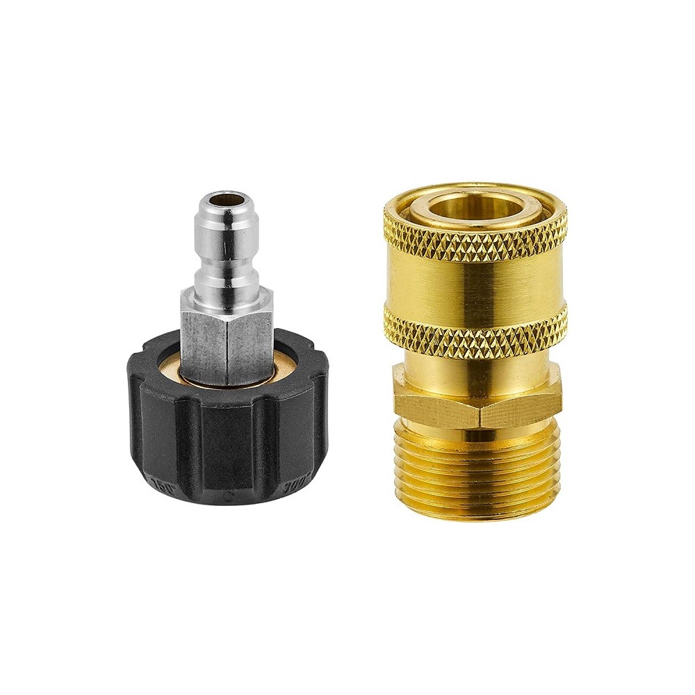 1 Pair of M22 14mm Female to 1/4″ Male Quick Connect Adapter for Pressure Washer