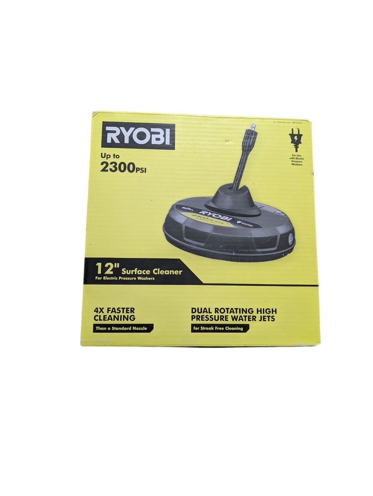 RYOBI 12 in. 2,300 PSI Electric Pressure Washers Surface Cleaner