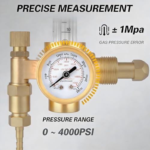 Argon Regulator for TIG MIG Welding, 0-4000 PSI Gas Pressure Regulator with