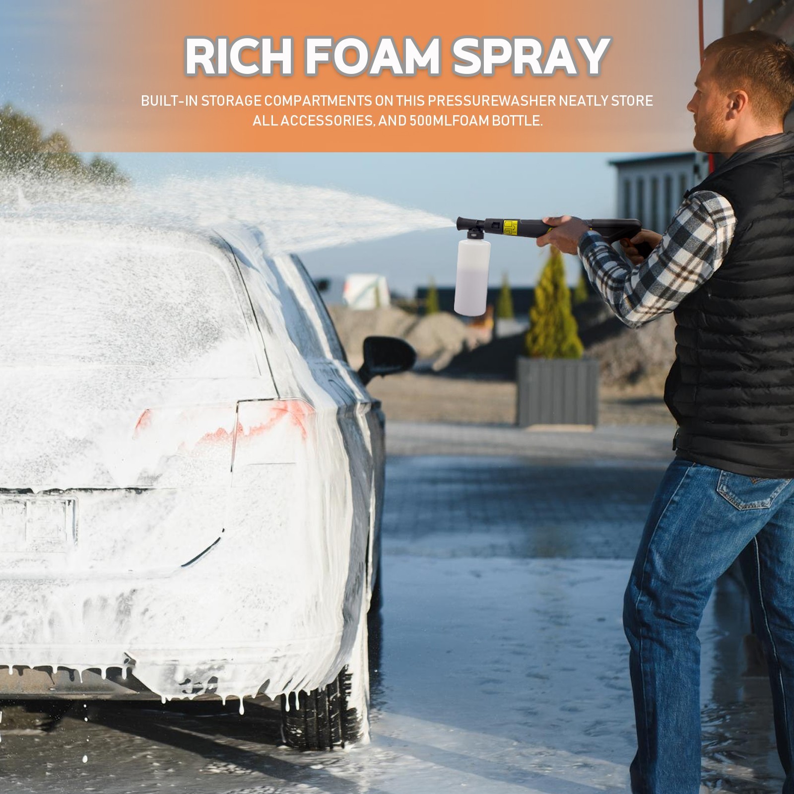 Pressure Washer 4200PSI 2.0GPM, High-Pressure Cleaning, Steel Lance, for Home