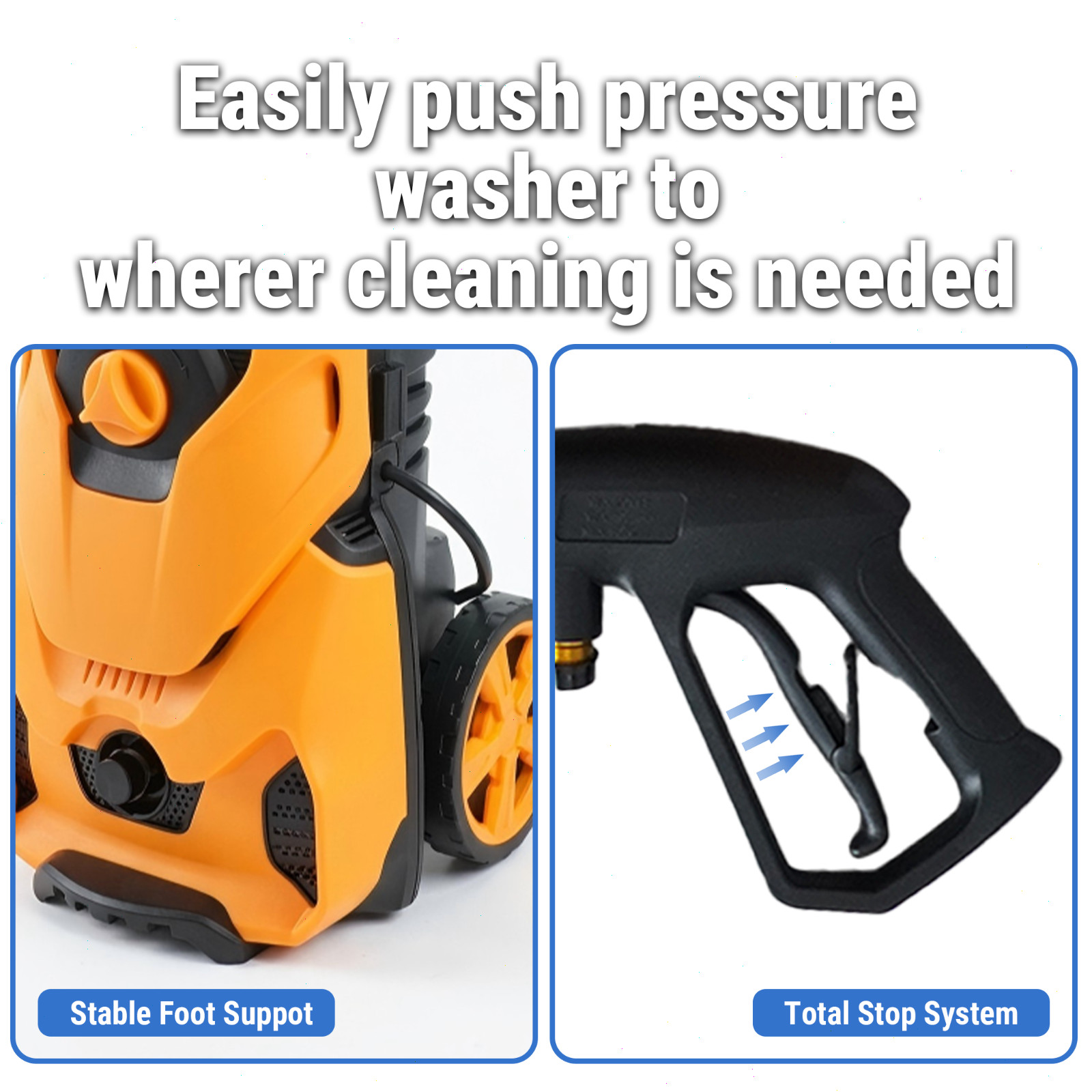 HoldwellS 4400PSI Pressure Washer Upgrade Portable Washer with 4 Quick Connect