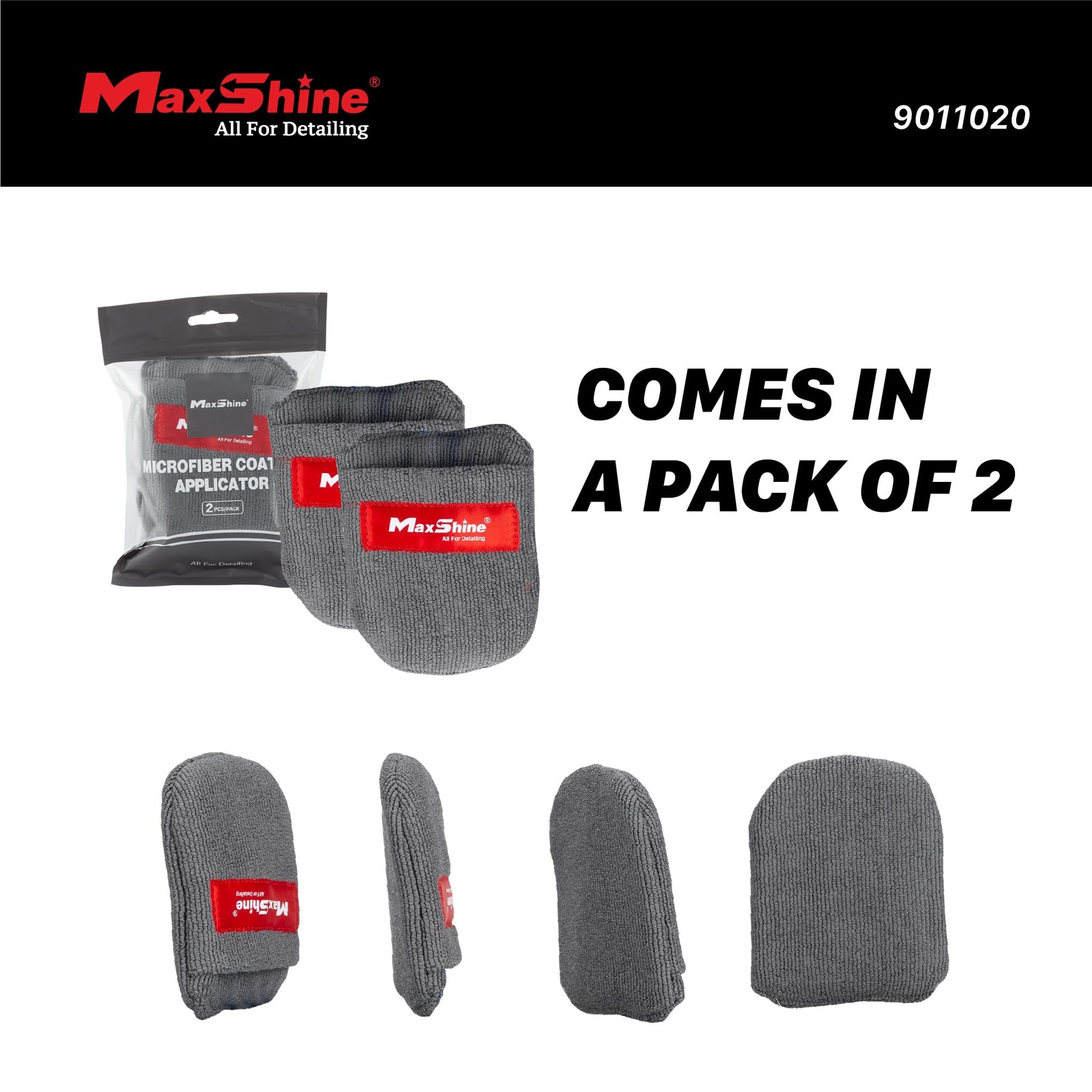2 Pack Microfiber Coating Applicator Pads Finger Pocket Wax Polish Detailing