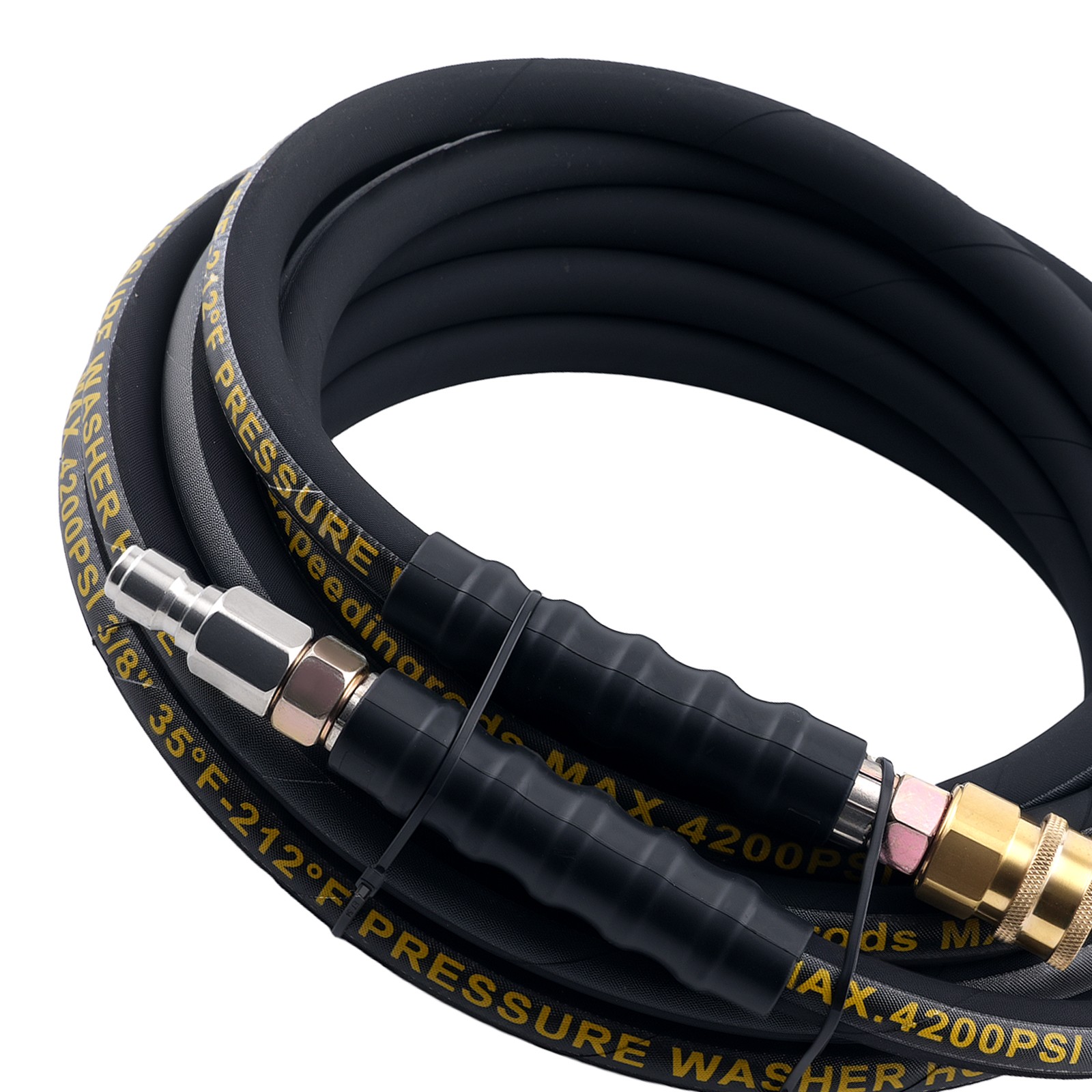 25ft Pressure Washer Hose 3/8″ 4200PSI w/ M22-14mm to 3/8″ Quick Connect Coupler