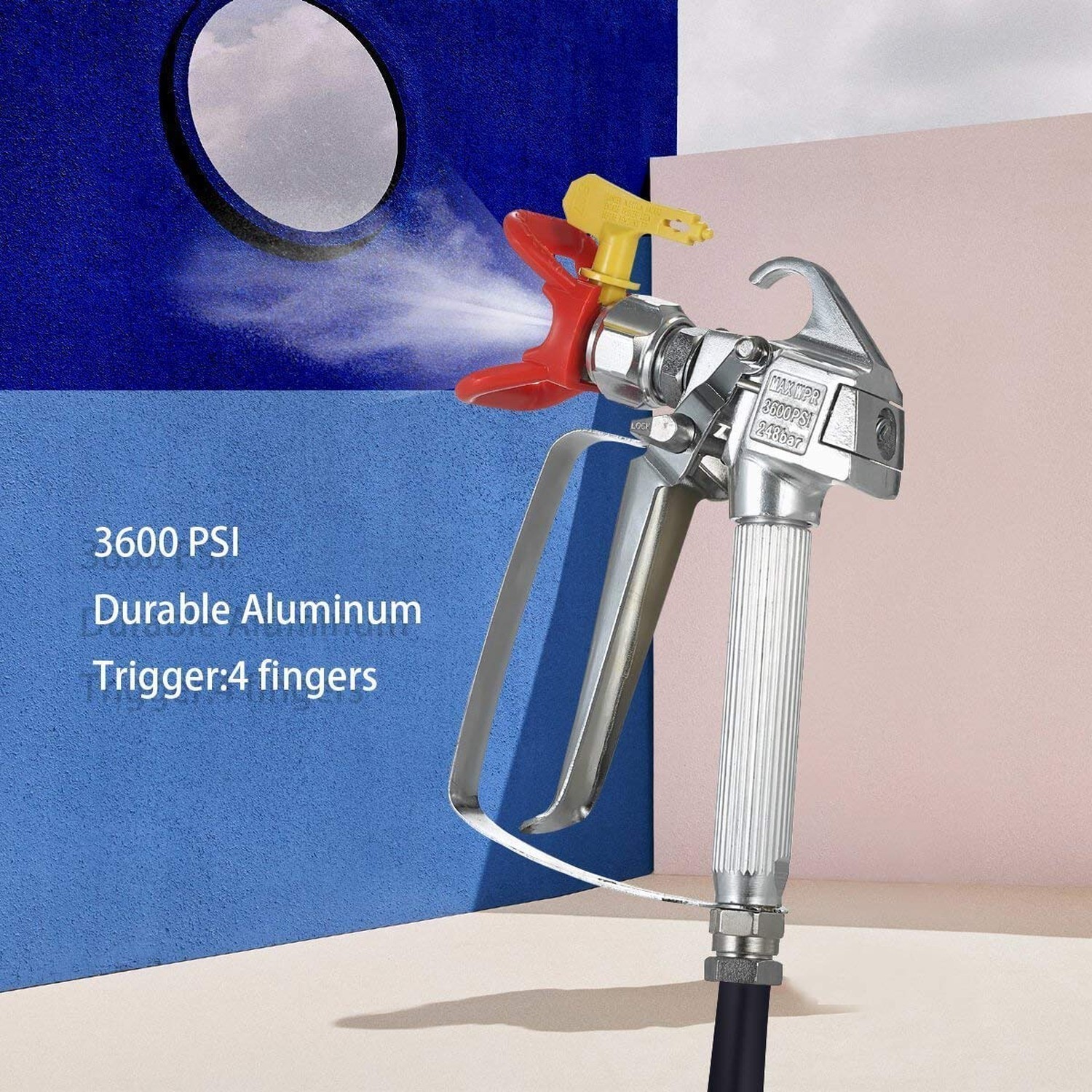 JOLINO Airless Paint Spray Gun, High Pressure 3600 PSI 517 Nozzle Tip Sprayer…