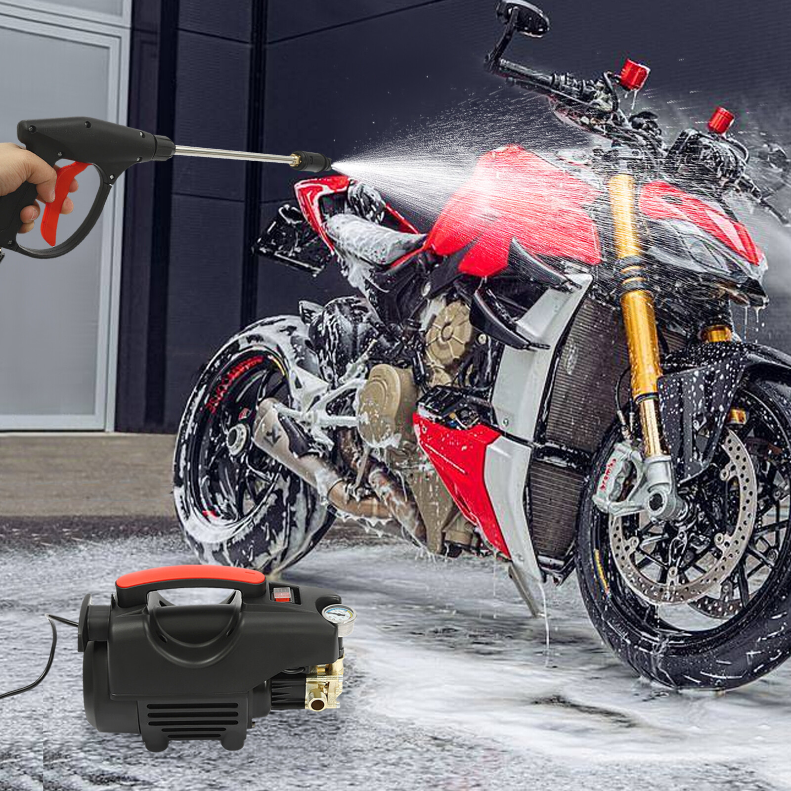 Electric High Pressure Washer 80bar Powerful Car Auto Washer Pressure Cleaner