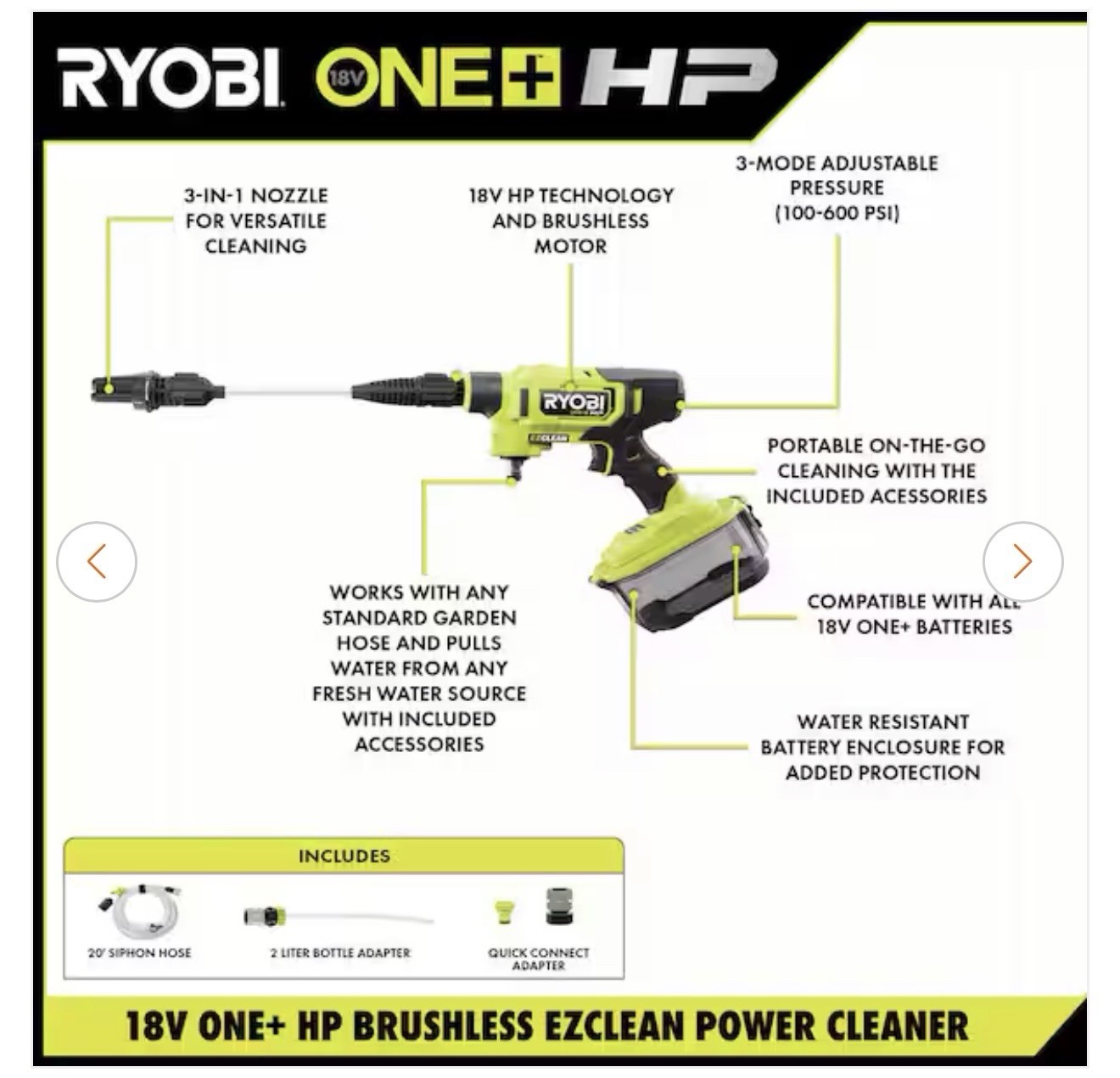 Ryobi Cold Water Pressure Washer With Foam Blaster Attachment In Great Condition