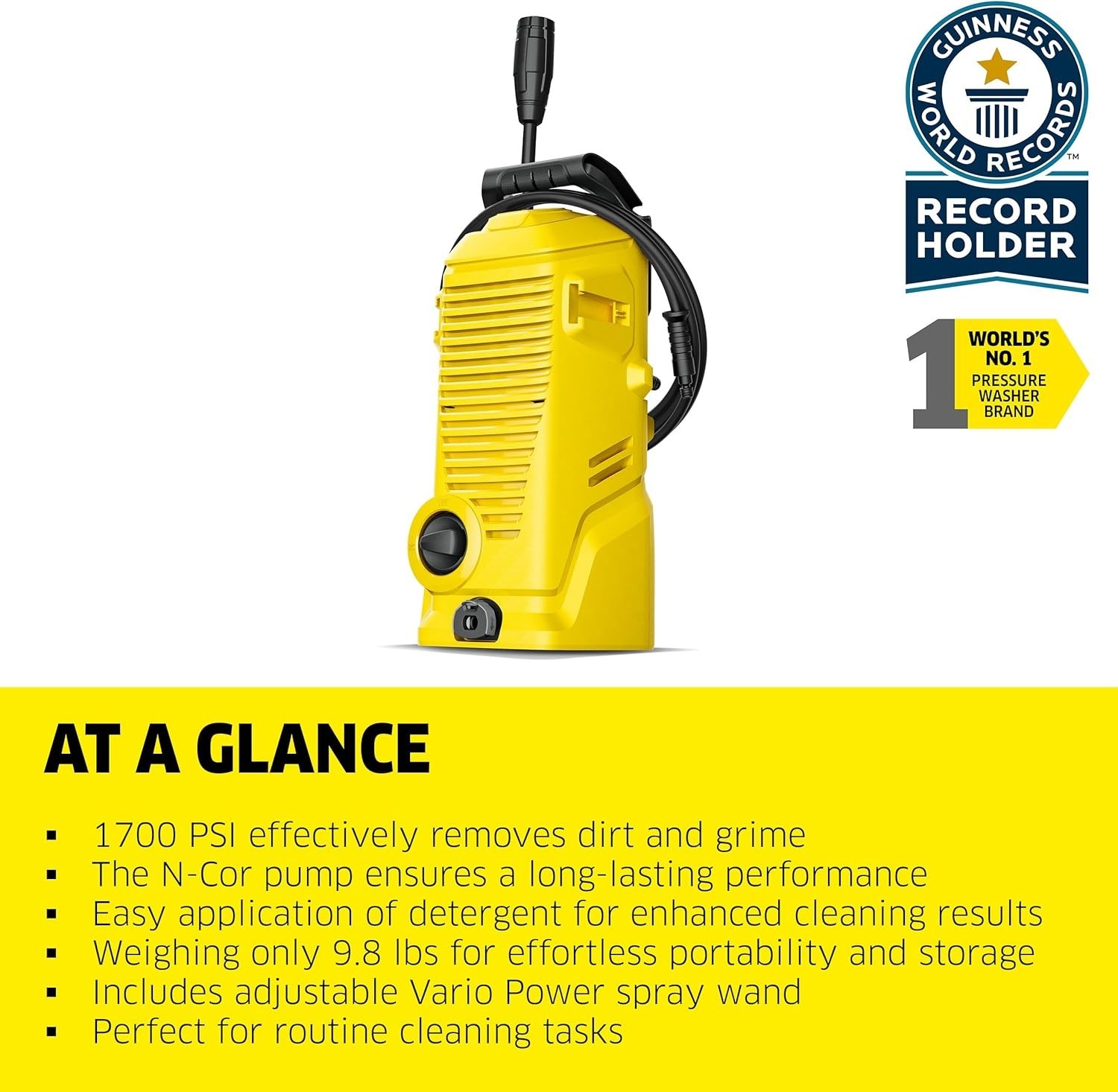 Karcher K1 Pressure Washer 1700 PSI 1.45 GPM w/ Spray Gun & Wand Car Patio
