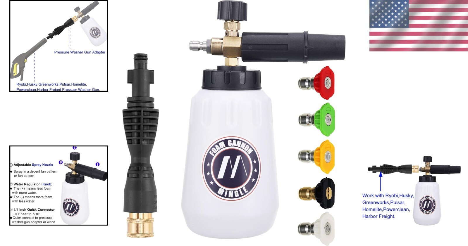Lightweight Foam Cannon for Maximum Cleaning Power – 1 Liter Capacity & 3000 PSI