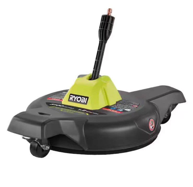 RYOBI 12 in. 3100 PSI Electric Pressure Washer Surface Cleaner w/ Caster Wheels