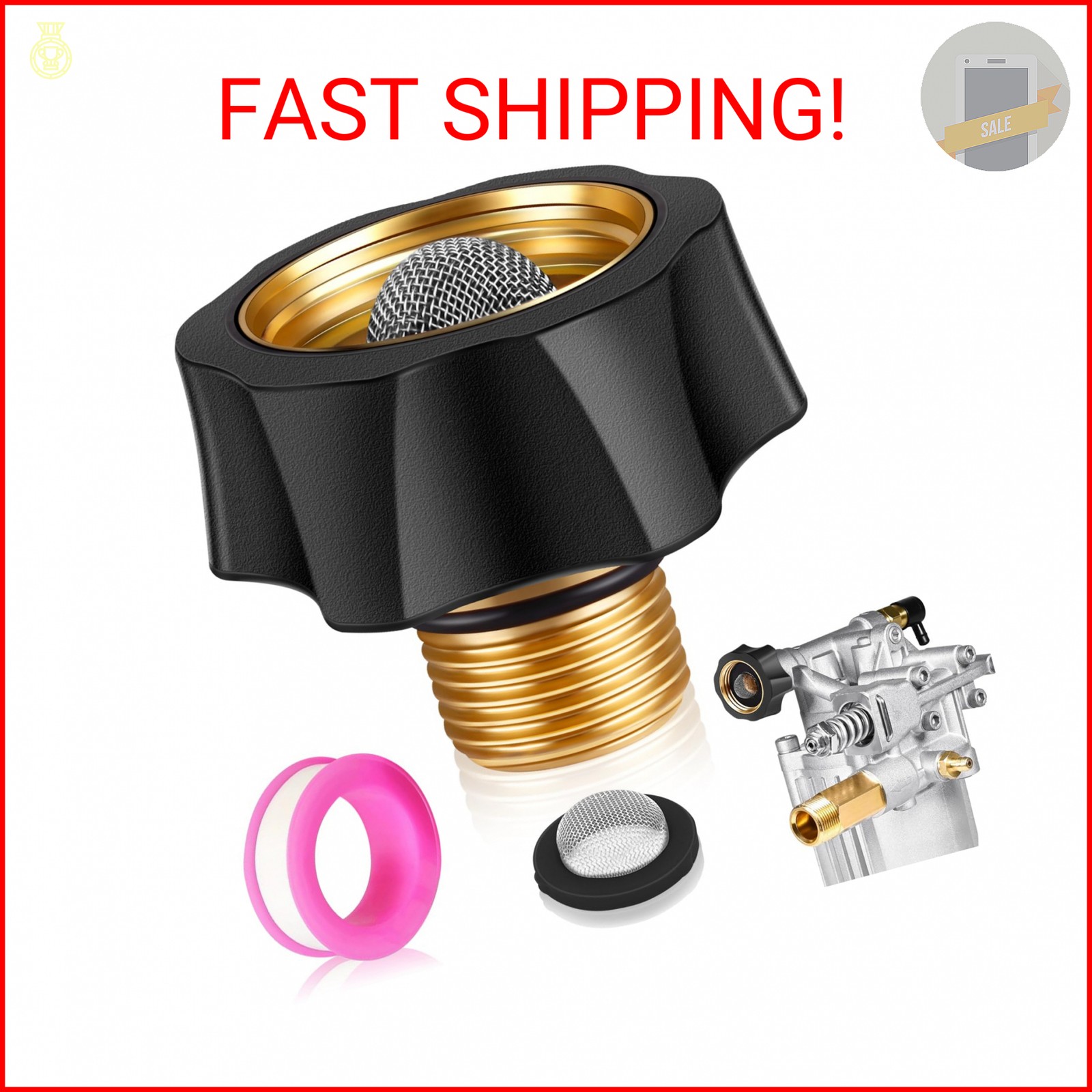 Boltigen Brass Water Inlet Fitting, Pressure Washer Pump Replacement for Simpson