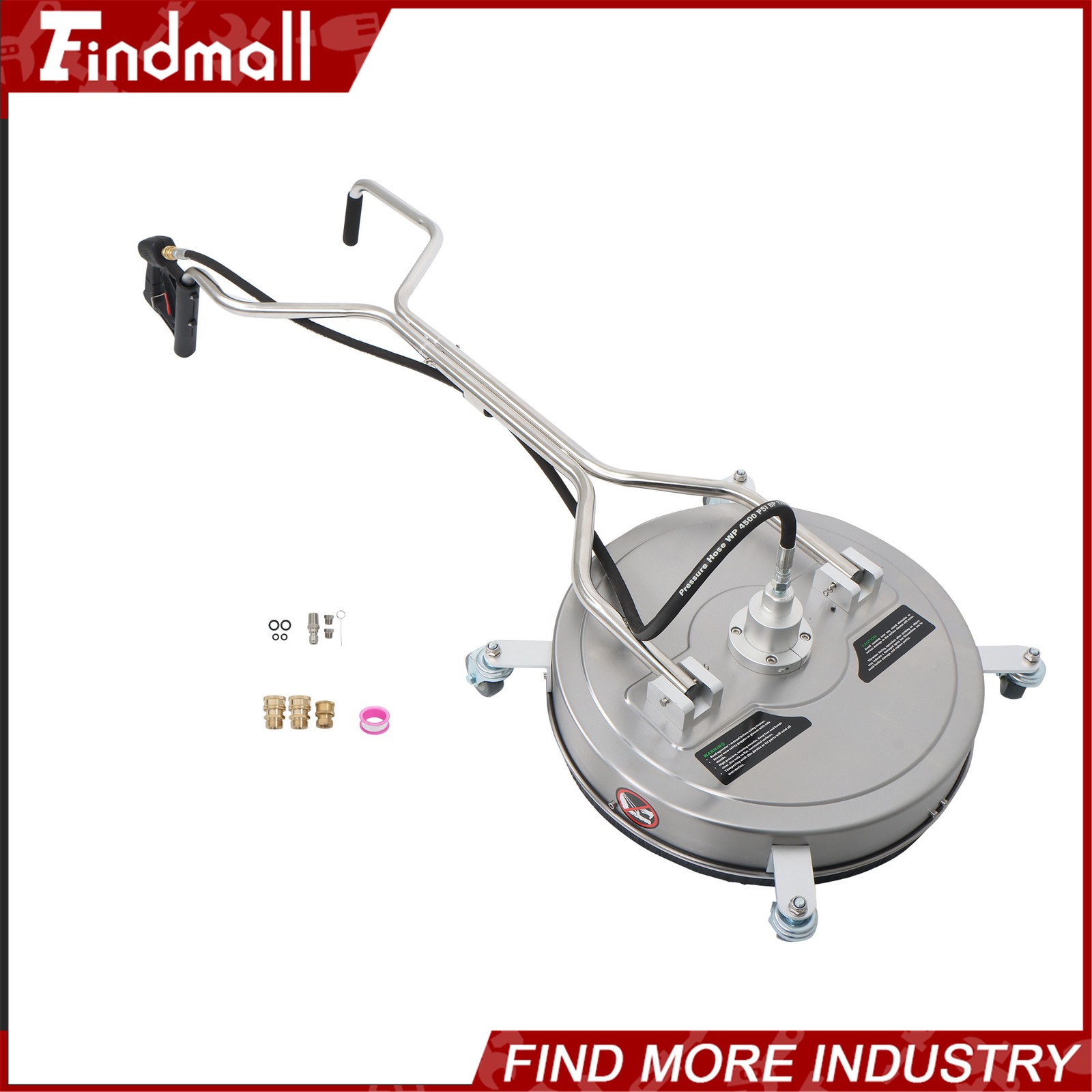 Findmall 20″ Pressure Washer Surface Cleaner w/ Handles & Wheels Quick Connect