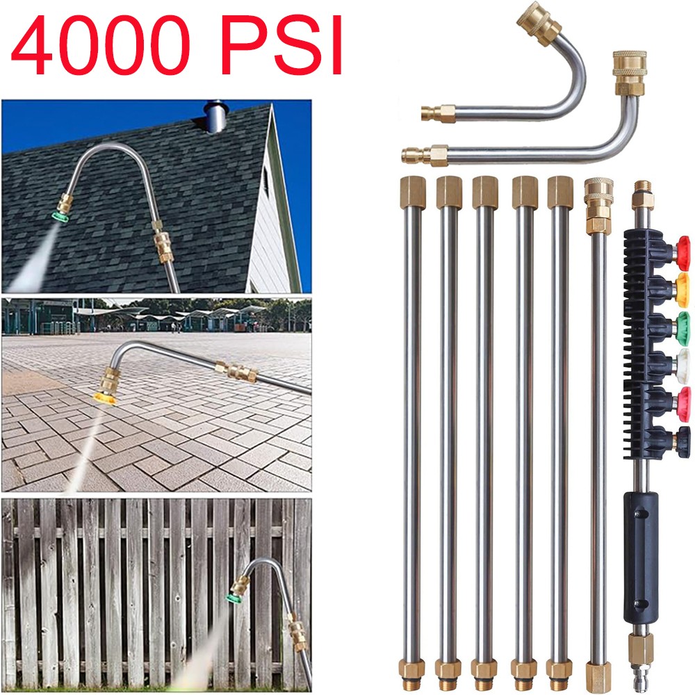 4000PSI Pressure Washer Extension Wand Power Washer Lance Gun with 6 Nozzle Tips