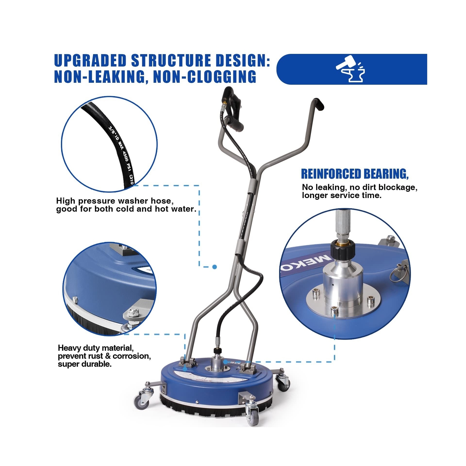Pressure Washer Surface Cleaner 20”, 4500PSI Power Washer Surface Cleaner At…