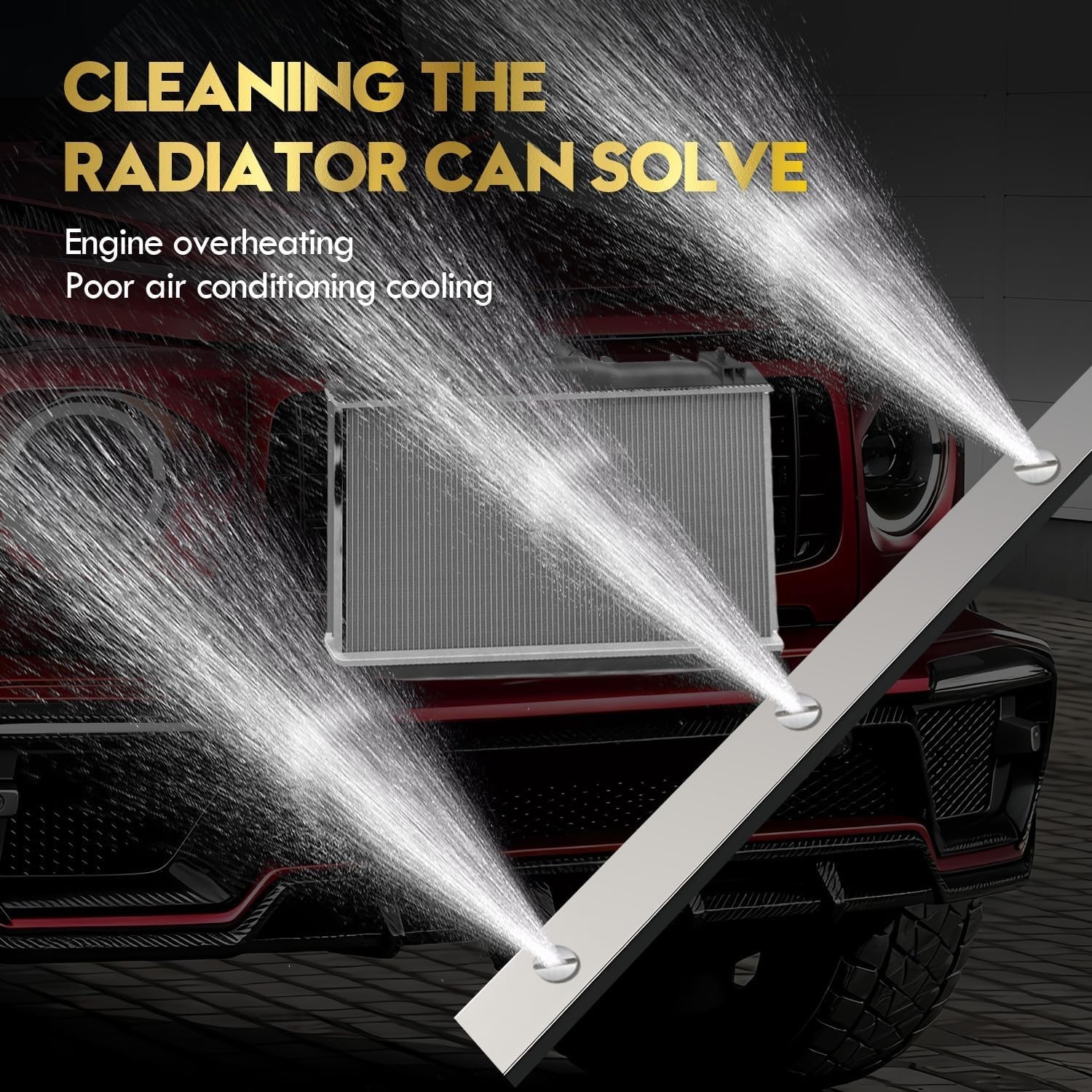 39” Car Radiator Cleaning Wand 25° Fan Nozzle | Car Truck Power Washer Wand Rad