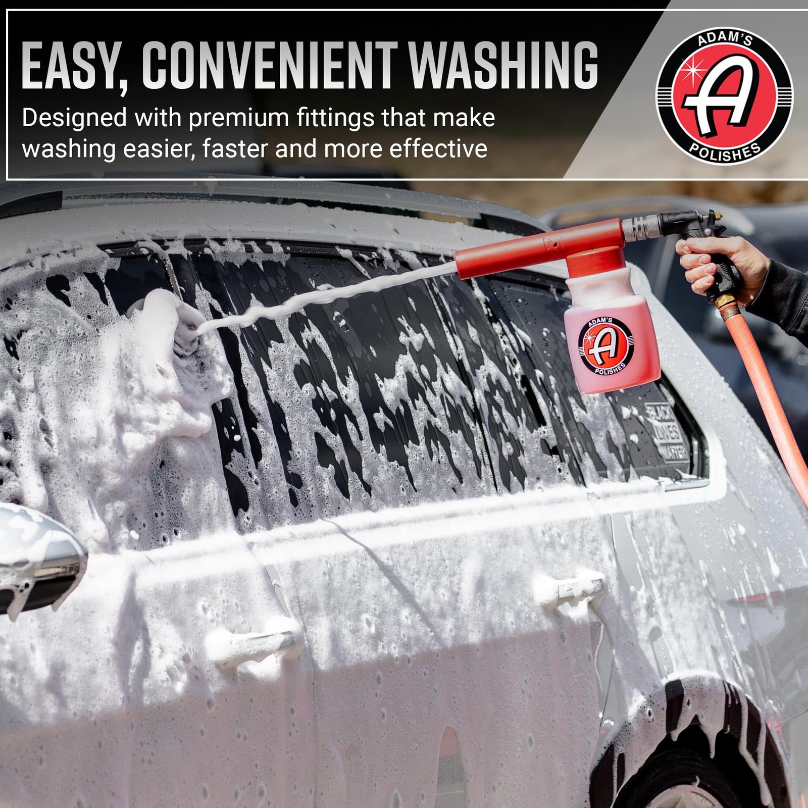 Adam’s Polishes Foam Gun Car Wash Sprayer Connects to Garden Hose for Car Wa…