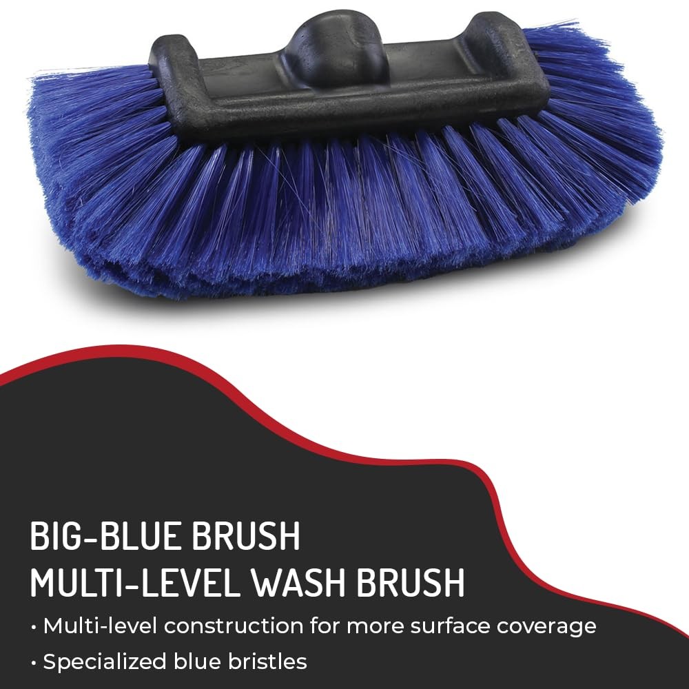 Hi-Tech 14” Car Wash Brush Head – Soft Bristles for Cars, 14 inches, Blue