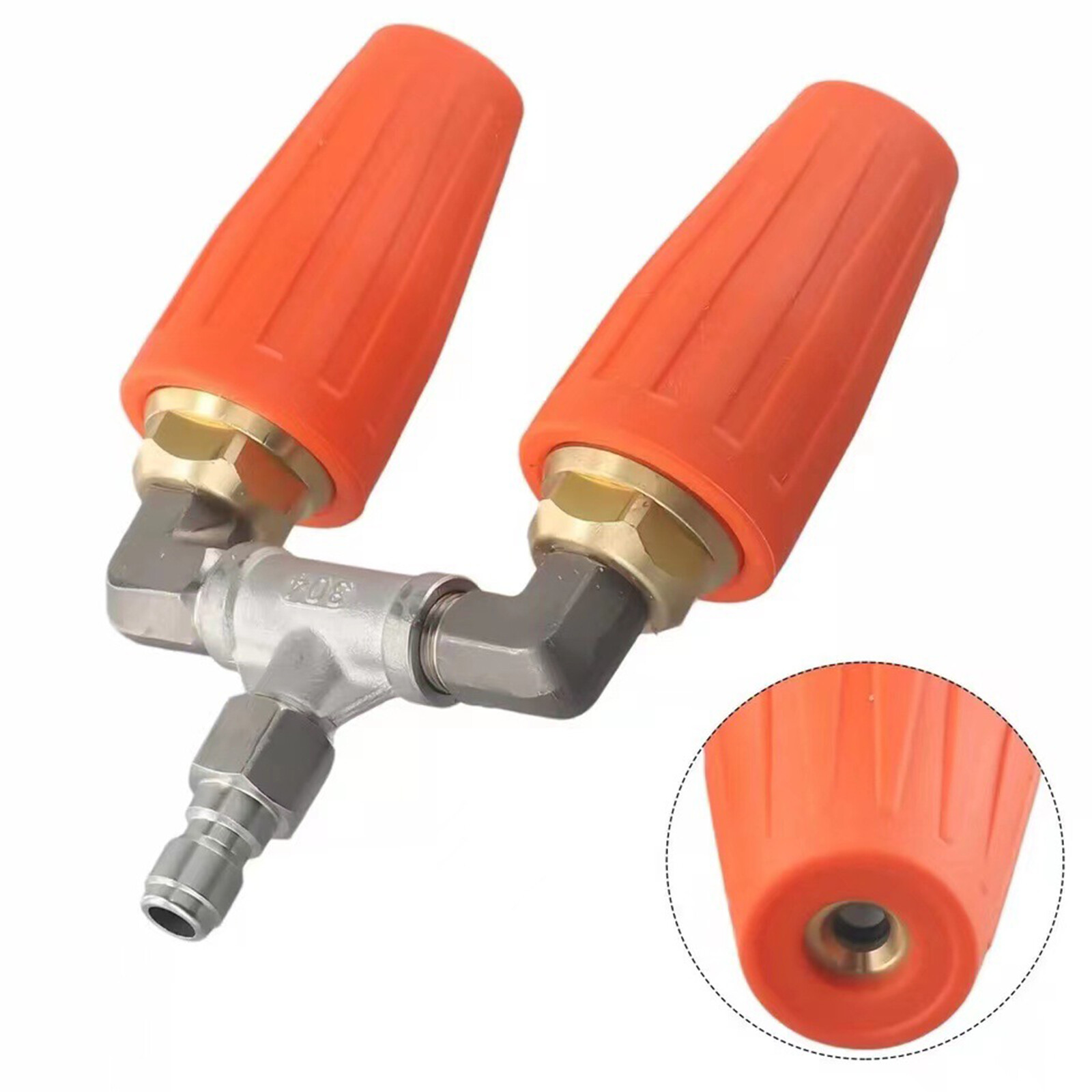 High-Pressure Washer Rotating Dual Turbo Nozzle Spray Tip1/4″ 4000PSI 4-6GPM