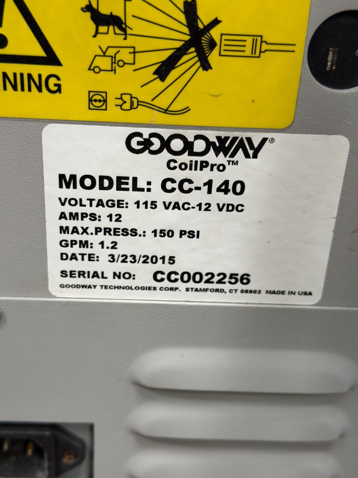 Goodway cc-140 CoilPro 120V Coil Cleaner with Hose & gun